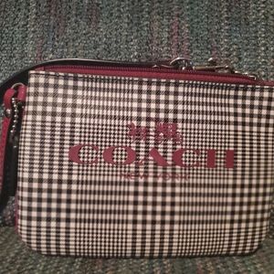 Plaid coach wristlet